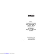 ZANUSSI ZA 27 S Instruction Booklet