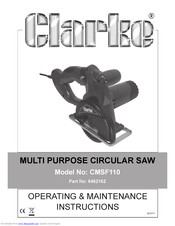 Clarke CMSF110 Operating & Maintenance Instructions