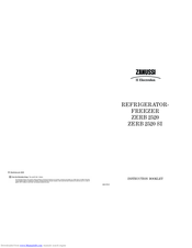 Zanussi Electrolux ZERB 2520 SI Instruction Booklet