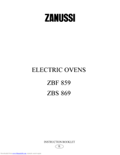 ZANUSSI ZBS 869 Instruction Booklet