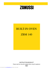 ZANUSSI ZBM140 Instruction Booklet