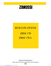 ZANUSSI ZBM170 Instruction Booklet