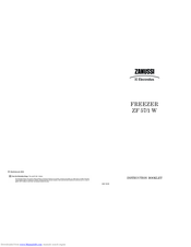 Zanussi Electrolux ZF57/1W Instruction Booklet