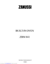 ZANUSSI ZBM841 Instruction Booklet