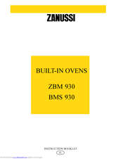 ZANUSSI ZBM930 Instruction Booklet