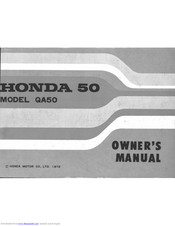 HONDA QA50 Owner's Manual