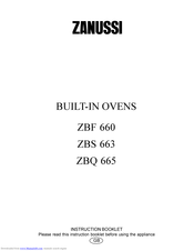 ZANUSSI ZBS 663 Instruction Booklet