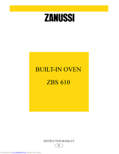ZANUSSI ZBS610 Instruction Booklet
