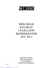 ZANUSSI ZFC194-1 Instruction Booklet