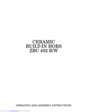 Zanussi ZBC 402 B/W Operating And Assembly Instructions Manual