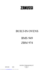ZANUSSI BMS949 Instruction Booklet