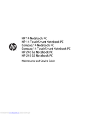 HP Compaq 14 TouchSmart Maintenance And Service Manual