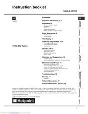 Hotpoint TCFG 87C Futura Instruction Booklet