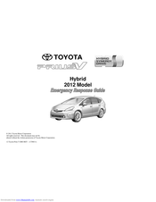 Toyota Prius V 2012 Hybrid Emergency Response Manual