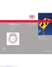 Toyota Camry Hybrid 2012 Quick Reference Manual