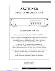Musical Fidelity A3.2 Instructions For Use Manual