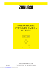ZANUSSI FLS874CN Instruction Booklet