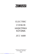 Zanussi ZCC 6680 Instruction Booklet