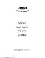 Zanussi Electrolux ZCE 7610 Instruction Booklet