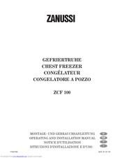 ZANUSSI ZCF 100 Operating And Installation Manual