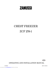 ZANUSSI ZCF270-1 Operating And Installation Manual