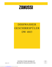 ZANUSSI DW 4803 Instruction Booklet