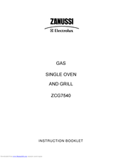 Zanussi Electrolux ZCG7540 Instruction Booklet