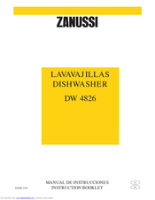 ZANUSSI DW 4826 Instruction Booklet