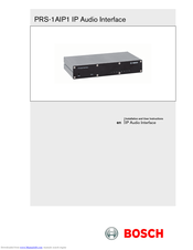 Bosch PRS-1AIP1 Installation And User Instructions Manual