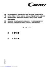 Candy F 279 P Instructions For The Use And Installation