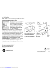 GE JP655TKWW Dimension Manual