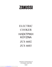 ZANUSSI ZCS 6602 Instruction Booklet