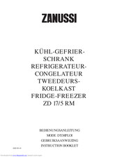 ZANUSSI ZD 17/5 RM Instruction Booklet