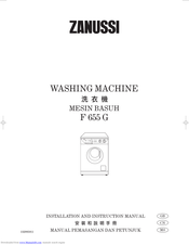 ZANUSSI F655G Installation And Instruction Manual