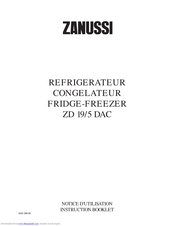ZANUSSI ZD 19/5 DAC Instruction Booklet