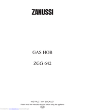 Zanussi ZGG 642 Instruction Booklet