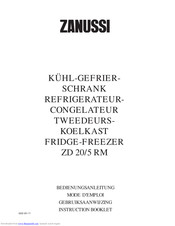 ZANUSSI ZD 20/5 RM Instruction Booklet