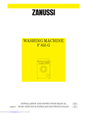 ZANUSSI F855G Installation And Instruction Manual