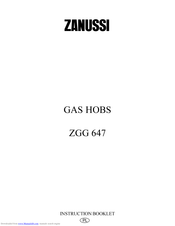 Zanussi ZGG 647 Instruction Booklet