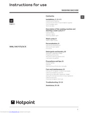 Hotpoint WML 540 A Instructions For Use Manual