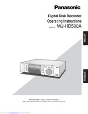 Panasonic WJHD500A - Digital Disk Recorder Operating Instructions Manual