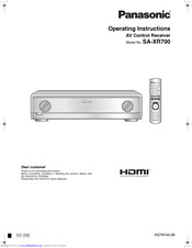 Panasonic HDMI SA-XR700 Operating Instructions Manual