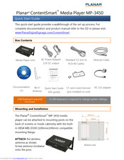 Planar ContentSmart MP-3450 Quick Start Manual