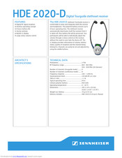 Sennheiser HD-E2020-D Quick Manual
