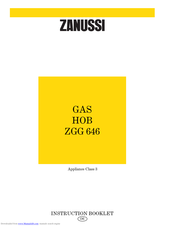 Zanussi ZGG 646 Instruction Booklet