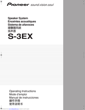 Pioneer S-3EX Operating Instructions Manual
