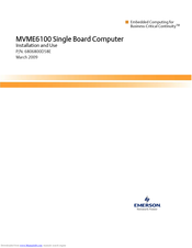 Emerson MVME61006E-0173 Installation And Use Manual