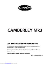 Cannon CAMBERLEY Mk3 Use And Installation Instructions
