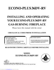 Canadian Heating Products Econo-Plus 36DV-RV Installation And Operation Manual
