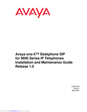 Avaya one-X Deskphone SIP 9600 Series Installation And Maintenance Manual